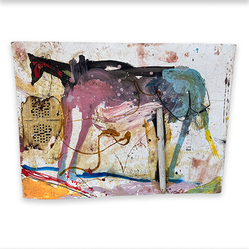 Michael Banks 41x31 Framed "Fragments" Mixed  Media Abstract WP6315